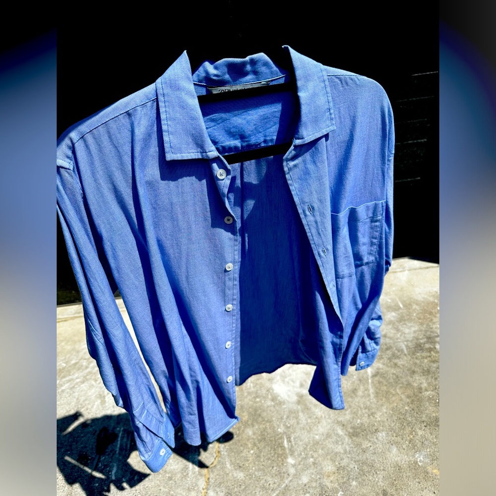 Zara Blue Button Down Dress Shirt